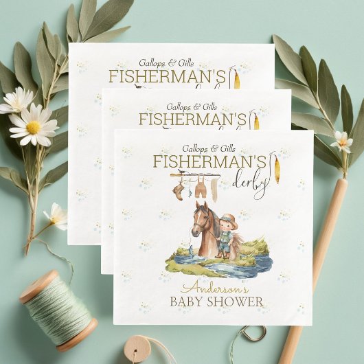 Gallops en Gills Fisherman's Derby Baby shower Servet