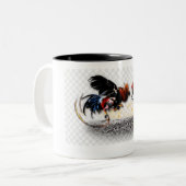  Gallos de Pelea en tu Taza de Café Tweekleurige Koffiemok (Voorkant links)