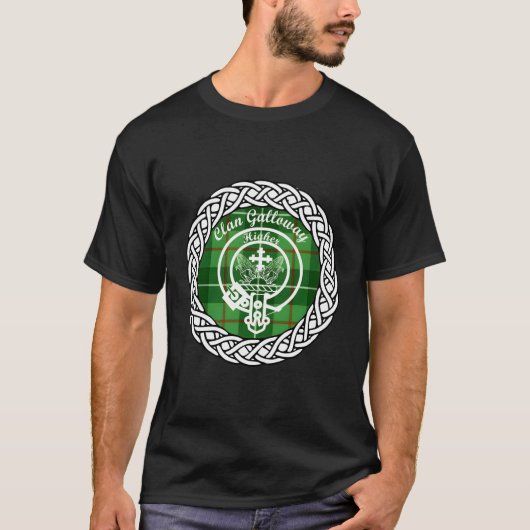 Galloway Achternaam Schotse Clan Tan Badge T-shirt (Voorkant)
