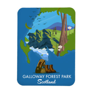 Galloway Forest park Schotland kaart Magneet