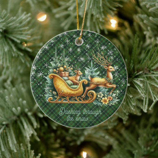 Galloway Hunting M Scottish Tartan Christmas Keramisch Ornament (Boom)