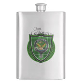 Galloway Schotse Clan Tartan & Crest Flacon (Voorkant)