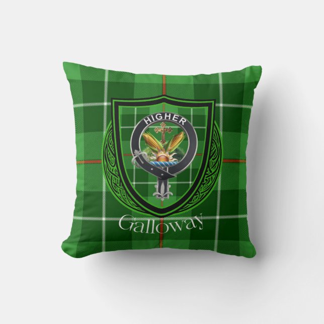 Galloway Schotse Clan Tartan & Crest Kussen (Voorkant)