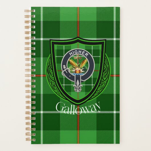 Galloway Schotse Clan Tartan & Wapen Planner (Voorkant)