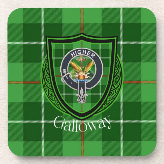 Galloway Scottish Clan Tartan & Crest Bier Onderzetter (Voorkant)