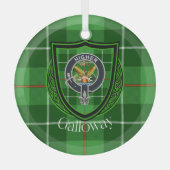 Galloway Scottish Clan Tartan & Crest Glas Ornament (Voorkant)