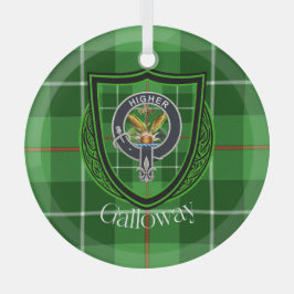 Galloway Scottish Clan Tartan & Crest Glas Ornament