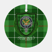 Galloway Scottish Clan Tartan & Crest Glas Ornament (Achterkant)