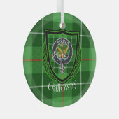 Galloway Scottish Clan Tartan & Crest Glas Ornament (Voorkant Rechts)