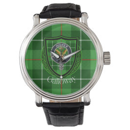 Galloway Scottish Clan Tartan & Crest Horloge