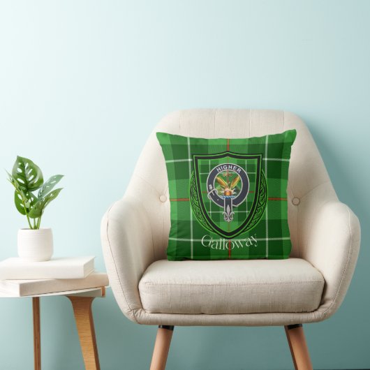 Galloway Scottish Clan Tartan & Crest Kussen (Stoel)