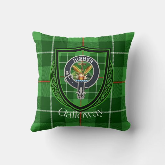 Galloway Scottish Clan Tartan & Crest Kussen (Achterkant)