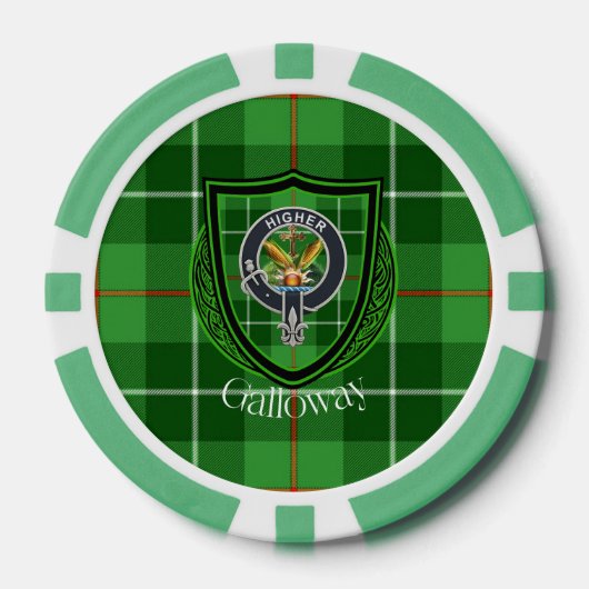 Galloway Scottish Clan Tartan & Crest Poker Chips (Voorkant)