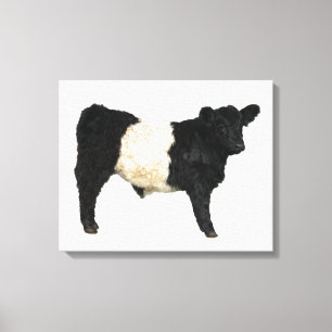 Galloway Steer Cutout Beltie Gift Canvas Afdruk