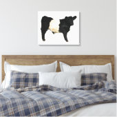 Galloway Steer Cutout Beltie Gift Canvas Afdruk (Insitu (Slaapkamer))