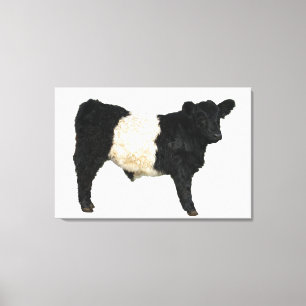 Galloway Steer Cutout Beltie Gift Canvas Afdruk