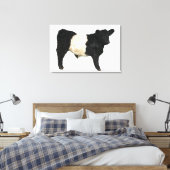 Galloway Steer Cutout Beltie Gift Canvas Afdruk (Insitu (Slaapkamer))