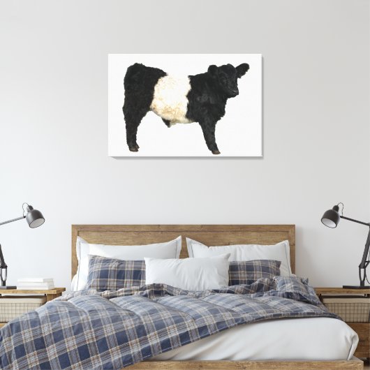 Galloway Steer Cutout Beltie Gift Canvas Afdruk (Insitu (Slaapkamer))