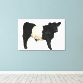 Galloway Steer Cutout Beltie Gift Canvas Afdruk (Insitu (Houten vloer))