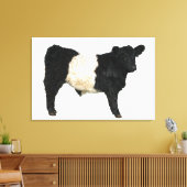 Galloway Steer Cutout Beltie Gift Canvas Afdruk (Insitu (Woonkamer))
