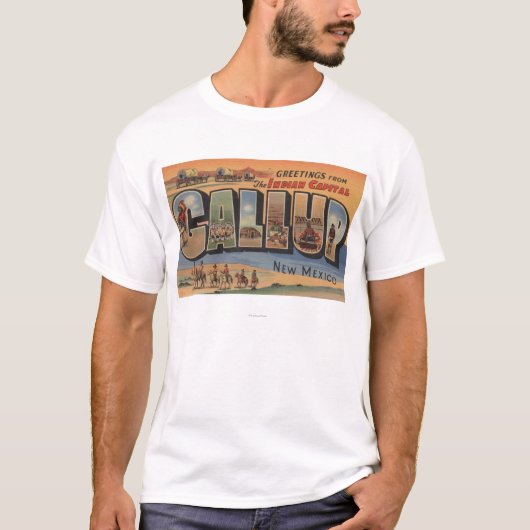 Gallup, New Mexico - Grote Letter-scènes T-shirt (Voorkant)