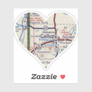 Gallup New Mexico Kaart Sticker