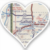 Gallup New Mexico kaart Sticker (Voorkant)
