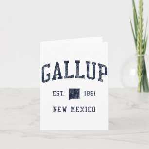 Gallup Nm Jn1 Vintage Athletic Blauwe Ontwerp Kaart