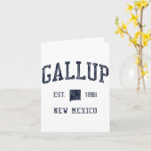 Gallup Nm Jn1 Vintage Athletic Blue Design  Kaart (Gele Bloem)