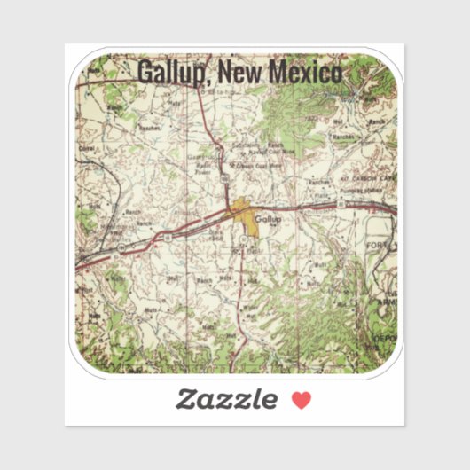 Gallup Topo Map Sticker (Vel)