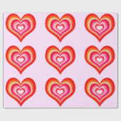 galmende harten roze inpakpapier (Vlak)