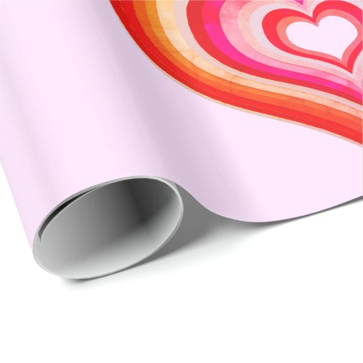 galmende harten roze inpakpapier (Rol Hoek)