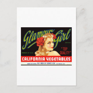 Galmour Girl California Vegetables Briefkaart