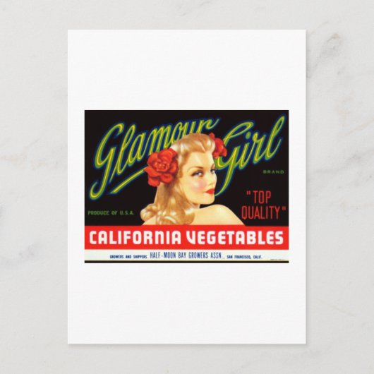 Galmour Girl California Vegetables Briefkaart (Voorkant)