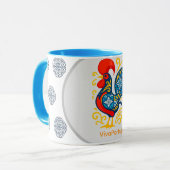 Galo de Barcelos Mug – Portuguese Rooster Azulejo  Mok (Voorkant links)