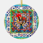 Galo de Barcelos, Portugal Keramisch Ornament (Voorkant)