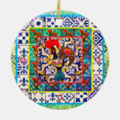 Galo de Barcelos, Portugal Keramisch Ornament (Achterkant)