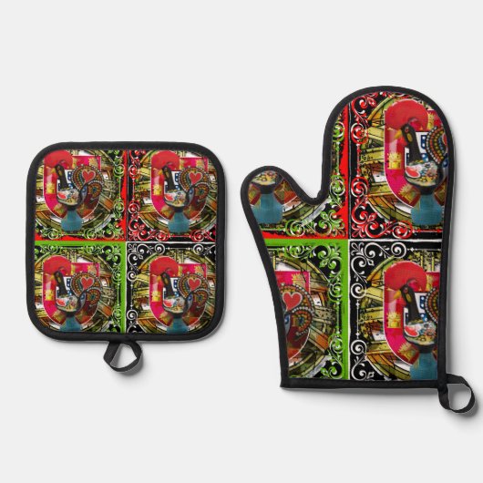 Galo de Barcelos Portugal Ovenwant & Pannenlap Set (Voorkant)