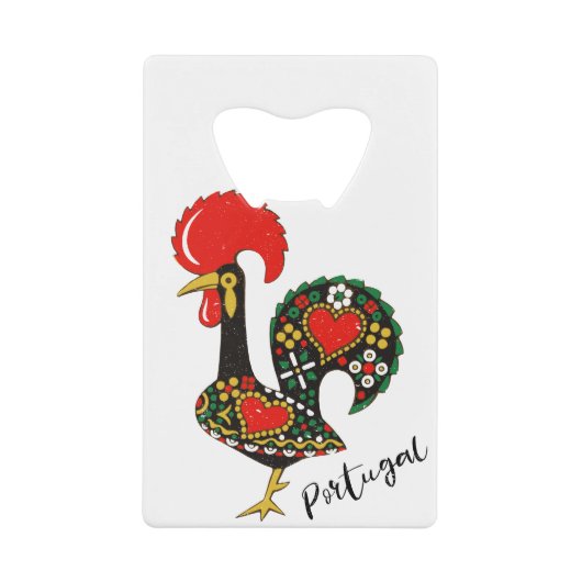 Galo de Barcelos Portugal Rooster Creditkaart Flessenopener (Voorkant)