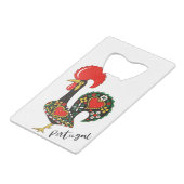Galo de Barcelos Portugal Rooster Creditkaart Flessenopener (Achterkant Gekanteld)
