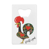Galo de Barcelos Portugal Rooster Creditkaart Flessenopener (Achterkant)