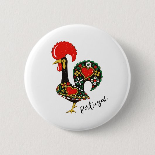 Galo de Barcelos Portugal Rooster Ronde Button 5,7 Cm (Voorkant)