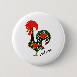 Galo de Barcelos Portugal Rooster Ronde Button 5,7 Cm