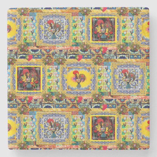 Galo de Barcelos, Portugal Stenen Onderzetter (Voorkant)