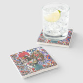 Galo de Barcelos Portugal Stenen Onderzetter (Zijkant)