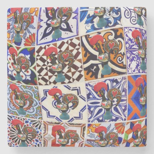 Galo de Barcelos Portugal Stenen Onderzetter (Voorkant)