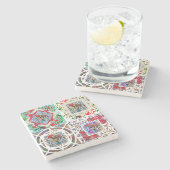 Galo de Barcelos, Portugal Stenen Onderzetter (Zijkant)