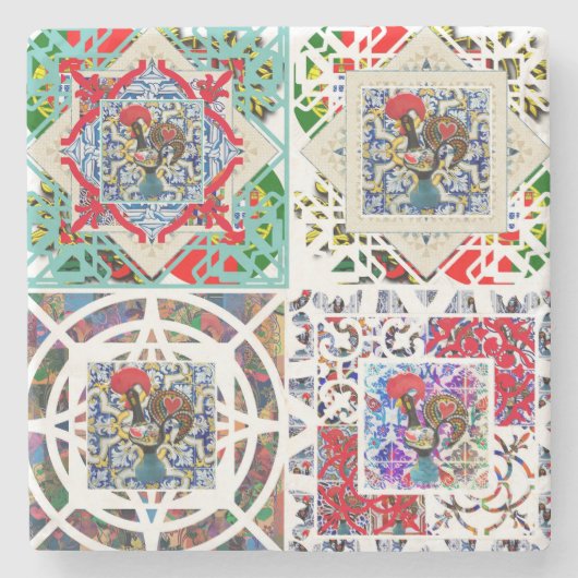 Galo de Barcelos, Portugal Stenen Onderzetter (Voorkant)