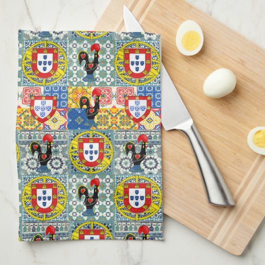 Galo de Barcelos, Portugal Theedoek (Quarter Fold)