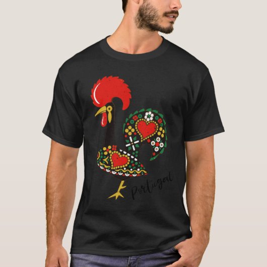 Galo de Barcelos - Portugees Haan Ontwerp T-shirt (Voorkant)